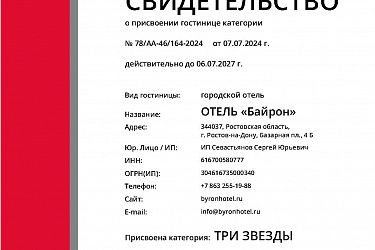 Свидетельство о присвоении категории